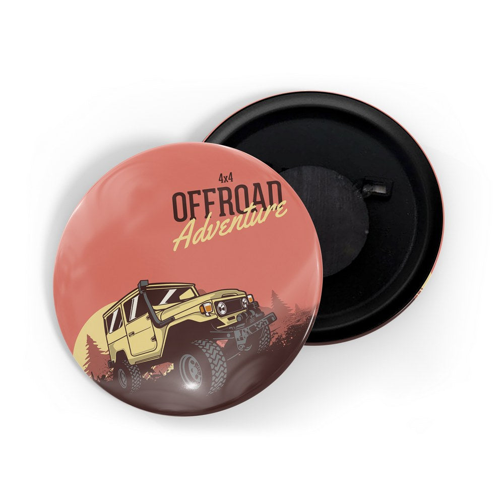 dhcrafts Fridge Magnet Multicolor Classic legend Vitnage Car Automobile D21 Glossy Finish Design Pack of 1 (58mm)